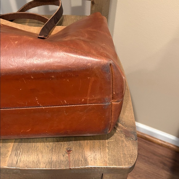 Whipping Post large Leather Classic Brown Tote. True heavy leather. - Picture 3 of 11